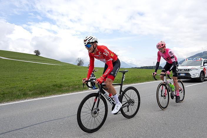 Die Ausreisser Moran Vermeulen (AUT, Nationalteam Österreich), Siman Carr (GBR, EF Education - EasyPost), 46. Tour of the Alps, 1. Etappe, Reith im Alpbachtal - Ritten 165.2km