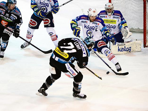 #71 Pat Leahy, Linz und #1 Jean Philippe Lamoureux, EC VSV, EHC Liwest Black Wings Linz vs EC VSV