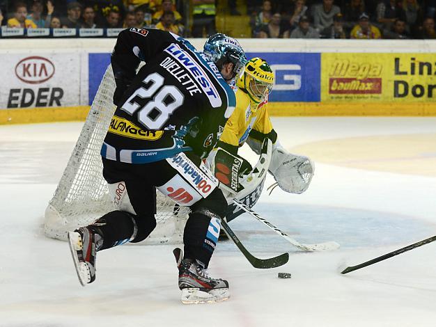 Mike Ouellette, Linz und Matthew Zaba, Vienna EHC Liwest Black Wings Linz vs UPC Vienna Capitals