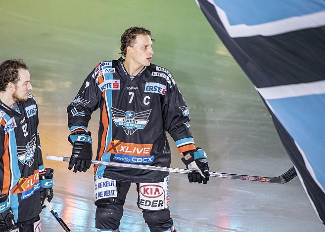 Im Bild: Brian Lebler (EHC Liwest Black Wings Linz),  Eishockey, EHC Liwest Black Wings Linz vs HC Bozen