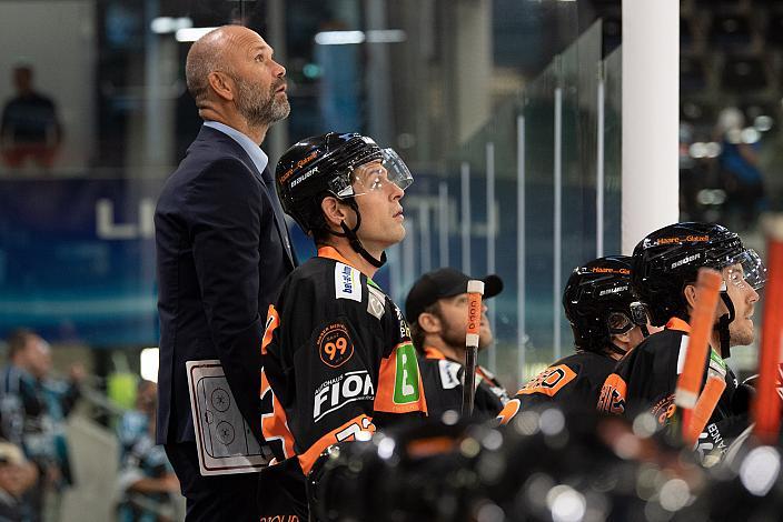 Mario Altmann (Graz 99ers), Head Coach Jens Gustafsson (Graz 99ers) Steinbach Black Wings Linz  vs Graz 99ers