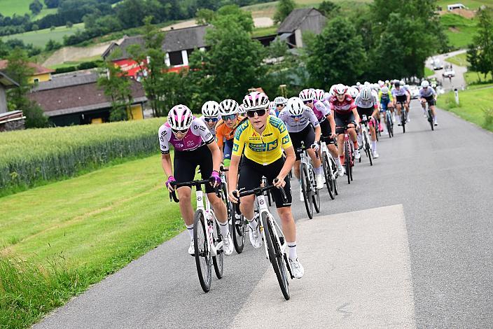 Im Gelben Trikot der Gesamtführenden Malwina Mul (POL, MAT Atom Deweloper Wroclaw), 07.06.2025 07.06.2025 Rad 2 Etappe Sportland NOE Kids Tour