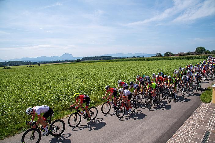 Das Feld der Fahrer bei Bad Wimsbach 46. Int. Keine Sorgen,  Junioren Rundfahrt UCI Kat. MJ 2.1, 3. Etappe Bad Wimsbach/Neydharting - Strass im Attergau