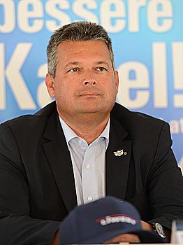 Praesident Ing. Peter Freunschlag, Liwest Black Wings Linz, Pressekonferenz fuer die Saison 2012-2013