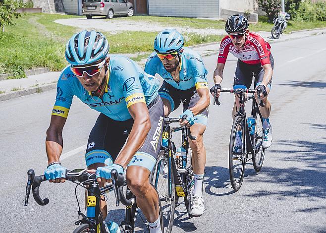 Andrey Zeits (KAZ, Astana Pro Team) , Dario Cataldo (ITA, Astana Pro Team), und Ben Hermans (BEL, Israel Cycling Academy), 8. Etappe Scheibbs - Wels 70. Ã–sterreich Rundfahrt 