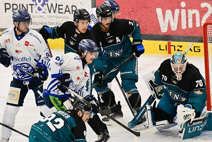 Tormann Dylan Wells (Steinbach Black Wings Linz) Testspiel Steinbach Black Wings Linz vs Straubing Tigers, Linz AG Eisarena 