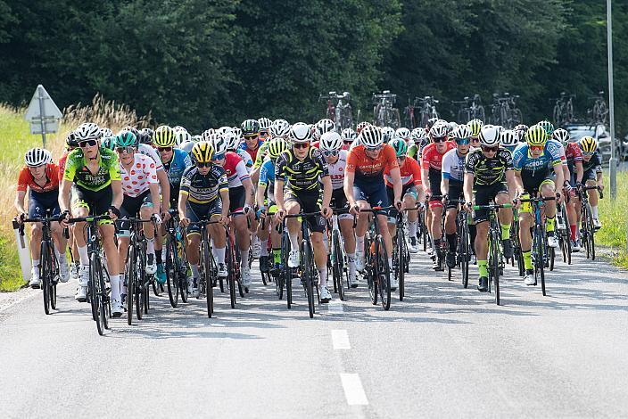 Das Feld bei Hühnergeschrei 46. Int. Keine Sorgen,  Junioren Rundfahrt UCI Kat. MJ 2.1, 2. Etappe Rohrbach - Rohrbach