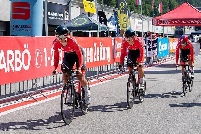 Sarah Rijkes (AUT, Ceratizit WNT Pro Cycling Team), Christina Schweinberger (AUT, Doltcini - Van Eyck Sport) , Kathrin Schweinberger (AUT, Doltcini - Van Eyck Sport), Teamzeitfahren MYGYM Master Race am Salzburg Ring, Zeitfahren, ÖRV RadLiga, Radsport, Radliga, ÖRV, Damen Elite, 