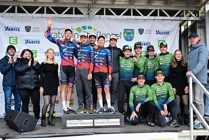 Podest Temwertung Team Felt - Felbermayr (AUT) Sieger, 2. Platz Team Hrinkow Advarics Road Cycling League, Judendorf - Plesch, Stmk