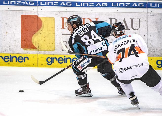 Corey Locke (EHC Liwest Black Wings Linz), Daniel Oberkofler (Moser Medical Graz 99ers) Spiel 6, EHC Liwest Black Wings Linz - Graz 99ers, Play Offs, Viertelfinale