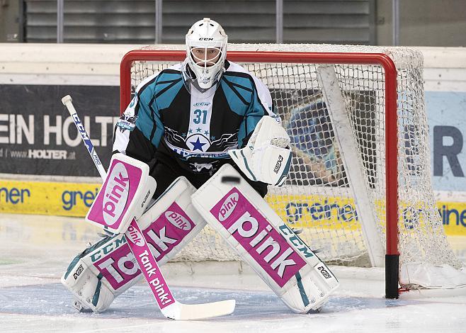 Tormann David Kickert (EHC Liwest Black Wings Linz) Eishockey Testspiel, EHC Liwest Black Wings - CEZ Motor Ceske Budejovice