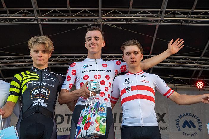 3. Platz Benjamin Eckerstorfer (AUT, Team Österreich), Viggo Moore (USA, Lux/CTS p/b Specialized) Etappensieger, 2. Platz Frank Aron Ragilo (EST, Cannibal Team), 1B Etappe Int. "Keine Sorgen" Junioren Rundfahrt UCI Kat. 2.1 MJ