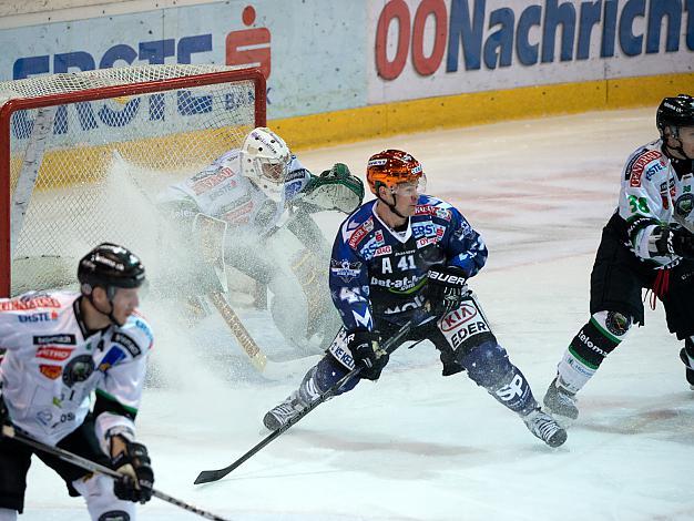 Curtis Murphy, Linz und Jerry Kuhn, Laibach,  EHC Liwest Black Wings Linz vs HDD Telemach Olimpija Ljubljana