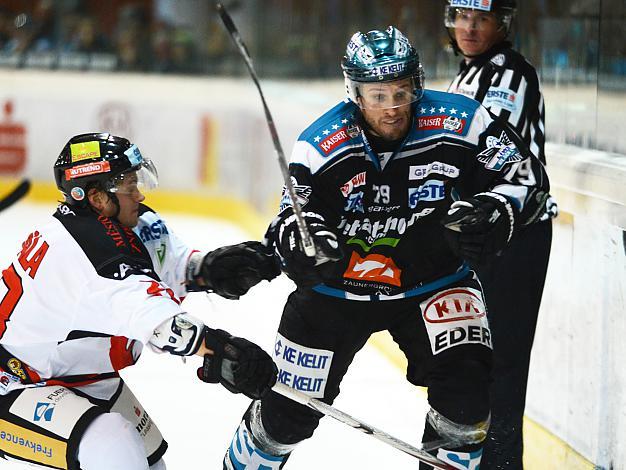 Gregor Baumgartner, Linz und Vesa Kulmala, Znaim, EHC Liwest Black Wings Linz vs HC Orli Znojmo