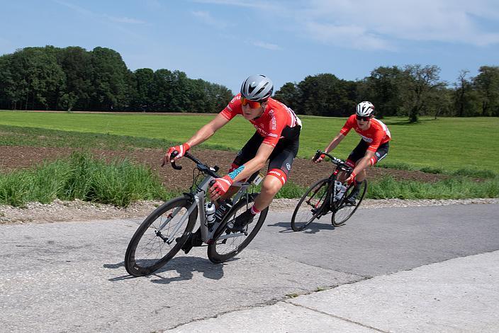 David Preyler (AUT, Team Österreich), Leo Kerschbaumer (AUT, Team Österreich) 46. Int. Keine Sorgen,  Junioren Rundfahrt UCI Kat. MJ 2.1, 3. Etappe Bad Wimsbach/Neydharting - Strass im Attergau