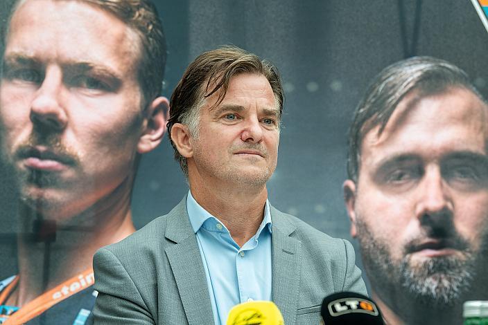 Präsident Peter Nader (Steinbach Black Wings Linz) Pressekonferenz, Steinbach Black Wings Linz, Bet at Home ICE League 