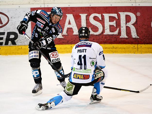 #26 Rob Hisey, Linz und #41 Harlan Pratt, Szekesfehervar, EHC Liwest Black Wings Linz vs SAPA Fehervar AV19