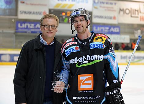 Pat Leahy Liwest Black Wings Linz vs. KHL Medvescak Zagreb, Spieler des Abends