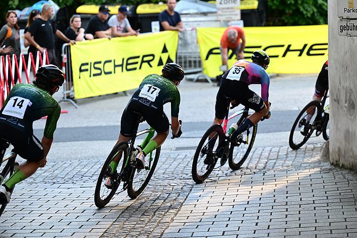 Adrian Stieger (AUT, Hrinkow Advarics), Raphael Hammerschmid (AUT, Hrinkow Advarics), Fabian Steininger (AUT, Maloja Pushbikers)  25. Int. ASVÖ - HRINKOW City Kriterium Steyr, MTB-Nachwuchs vom Laufrad bis U17, ÖRV, Radsport, Mountainbike, ELITE Rennrad