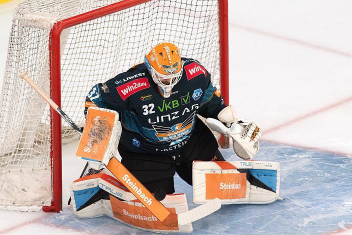 Tormann Rasmus Tirronen (Steinbach Black Wings Linz) Steinbach Black Wings Linz vs EC IDM Wärmepumpen VSV, 2. Runde ICE Eishockey Liga, Linz AG Eisarena