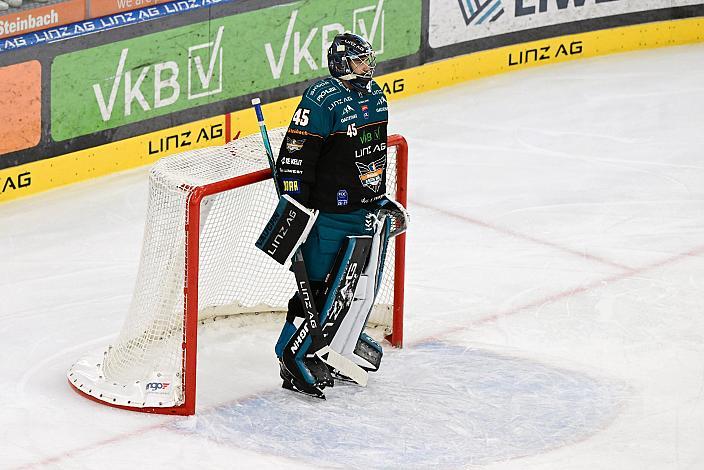 Tormann Martin Reder (Steinbach Black Wings Linz) 4. Runde ICE, Steinbach Black Wings Linz vs Pioneers Vorarlberg, Linz AG Eisarena 