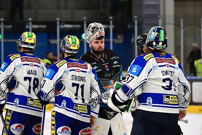 Tormann Rasmus Tirronen (Steinbach Black Wings Linz) Saisonende in Linz, Spiel 2 Pre-Playoffs,  ICE, Steinbach Black Wings Linz vs EC iDM Wärmepumpen VSV, Linz AG Eisarena 