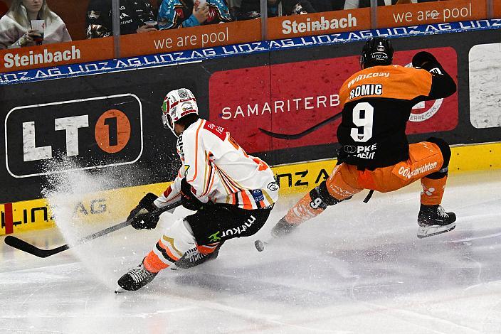 Frank Hora (Moser Medical Graz 99ers), Emil Romig (Steinbach Black Wings Linz) 7. Runde ICE, Steinbach Black Wings Linz vs Moser Medical Graz 99ers, Linz AG Eisarena 