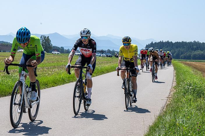 Im Gelben Trikot des Gesamtführenden Luis Grupp (GER, Team Deutschland), 3. Etappe Bad Wimsbach - Strass im Attergau, Int. Oberösterreichische Versicherung OÖ Junioren Oberösterreich Rundfahrt