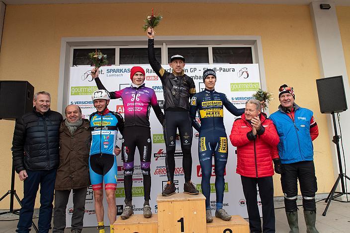 Bester Österreicher, Moran Vermeulen (AUT, Team Felbermayr Simplon Wels), 2. Platz Joachim Van Looveren (BEL), Sieger Marek Konwa (POL), 3. Platz Lander Loockx (BEL, Team De Stoempersclub Leuven), Rad Cyclo Cross, 12. Int Rad Querfeldein GP Pferdezentrum Austria Stadl-Paura, UCI C2,
