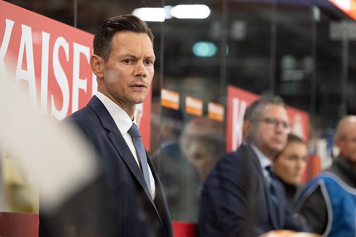 Head Coach Philipp Lukas (Steinbach Black Wings Linz), Steinbach Black Wings Linz vs EC iDM Wärmepumpen VSV, 1. Runde, Steinbach Black Wings Linz, Linz AG Eisarena 