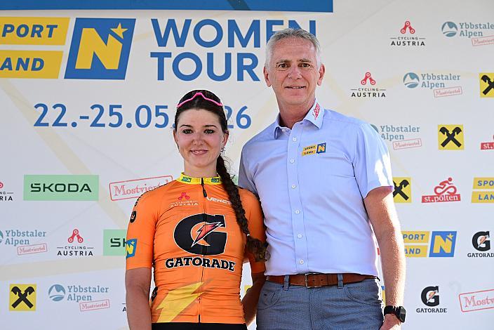 Olga Wankiewicz (POL, MAT Atom Deweloper Wroclaw), Jürgen Brettschneider (Präsident LRV Niederösterreich),  Sportland NÖ women tour