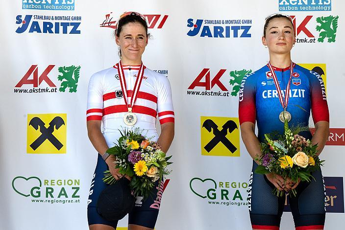 Siegerin und Strassenstaatsmeisterin Christina Schweinberger (AUT, Plantur-Pura), Kathrin Schweinberger (AUT, CERATIZIT - WNT Pro Cycling Team), Frauen Elite, U23, Österreichische Meisterschaft Strasse, ÖSTM Gratwein-Straßengel