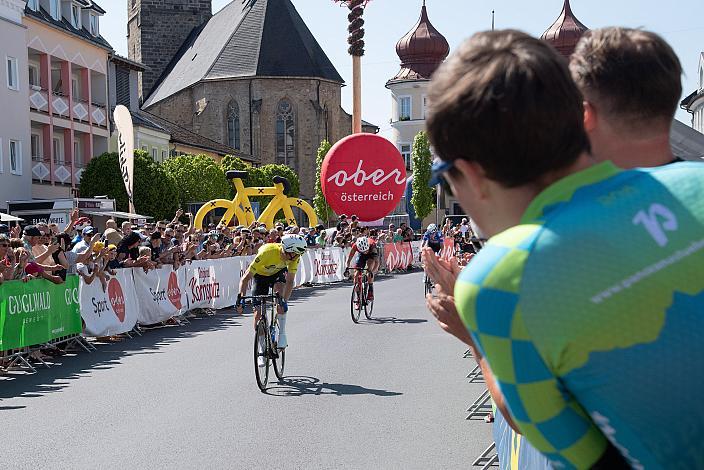 Etappensieger Timo Kielich (BEL, Alpecin-Deceuninck Development Team) im Gelben Trikot des Gesamtführenden, 2. Etappe Wels - Bad Leonfelden, Int. Raiffeisen Oberösterreich Rundfahrt UCI Kat. 2.2