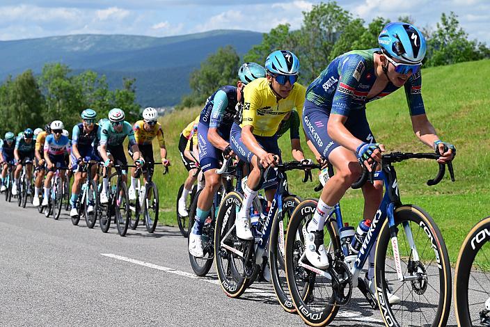 Im Gelben Trikot des Gesamtführenden Henrique Ribeiro Bravo (BRA, Soudal - Quickstep Devo Team), Jasper Schoofs (BEL, Soudal - Quickstep Devo Team),   4. Etappe Aigen - Schlägl Aigen - Schlägl, Oberösterreich Rundfahrt