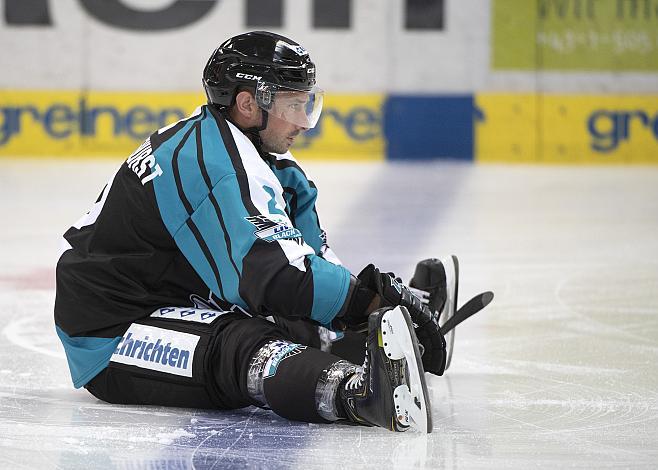 Aaron Brocklehurst (EHC Liwest Black Wings Linz) Eishockey Testspiel, EHC Liwest Black Wings - CEZ Motor Ceske Budejovice