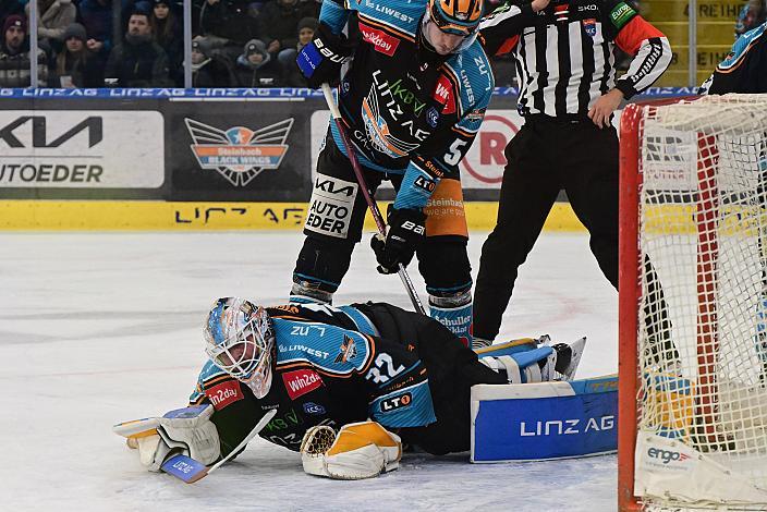 Tormann Rasmus Tirronen (Steinbach Black Wings Linz)  Win2Day ICE Hockey League,  Steinbach Black Wings Linz vs Tiwag Innsbruck - Hydro Fehervar AV 19