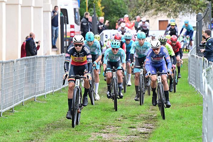 Start zum Serenissima Gravel,  Gianni Vermeersch (BEL, Alpecin-Deceunink), Axel Laurance (FRA, Alpecin-Deceuninck), Cartigliano, Veneto