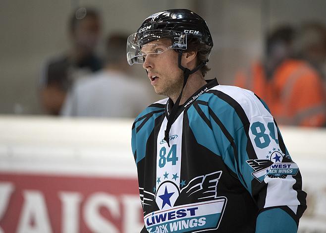 Corey Locke (EHC Liwest Black Wings Linz) Eishockey Testspiel, EHC Liwest Black Wings - CEZ Motor Ceske Budejovice