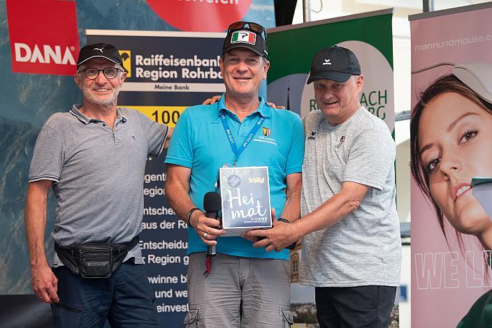 Walter Ameshofer (LRV OÖ Vize Präsident), Willy Grims, 46. Int. Keine Sorgen,  Junioren Rundfahrt UCI Kat. MJ 2.1, 2. Etappe Rohrbach - Rohrbach