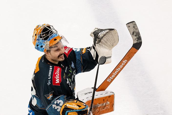 Tormann Thomas Höneckl (Steinbach Black Wings Linz) Steinbach Black Wings Linz vs BEMER Pioneers Vorarlberg, ICE Eishockey Liga, Linz AG Eisarena