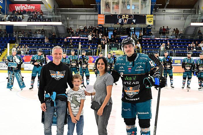 Spieler des Abends Brady Shaw (Steinbach Black Wings Linz), 2. Runde ICE, Steinbach Black Wings Linz vs Milano Hockey Club, Linz AG Eisarena