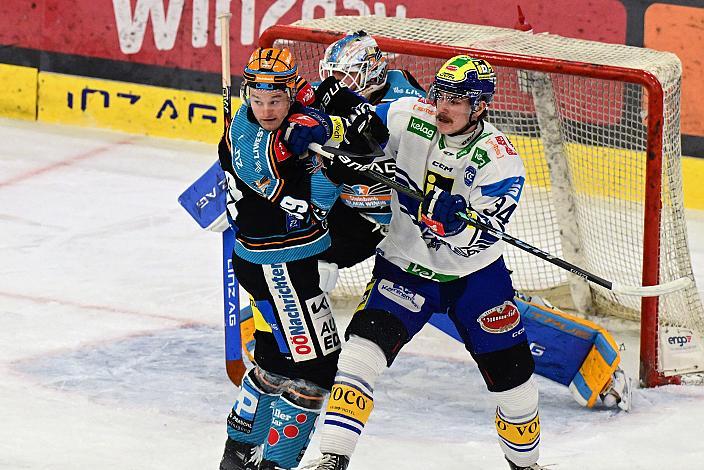 Ian Scheid (Steinbach Black Wings Linz), Dominik Prodinger (EC GRAND Immo VSV) Win2Day ICE Hockey League,  Steinbach Black Wings Linz vs EC iDM Wärmepumpen VSV,  Linz AG Eisarena 