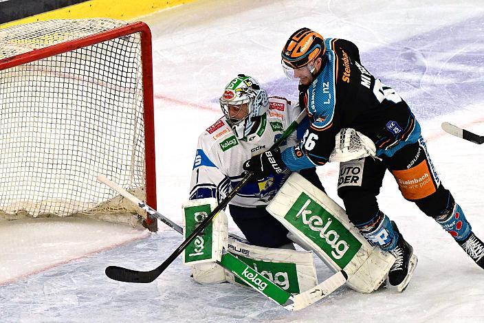 Tormann Jean-Philippe Lamoureux (EC iDM Wärmepumpen VSV), Jakob Mitsch (Steinbach Black Wings Linz), Win2Day ICE Hockey League,  Steinbach Black Wings Linz vs EC iDM Wärmepumpen VSV,  Linz AG Eisarena 