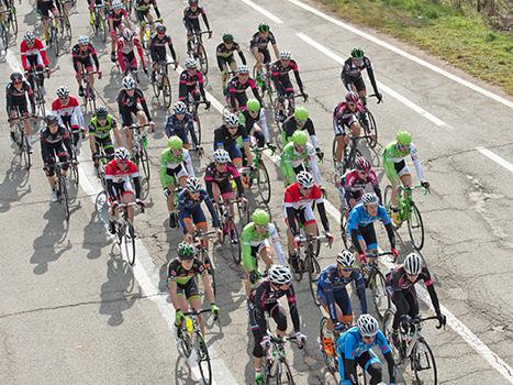 Das Feld der Laguna Trophy mit dem Hrinkow Adverics Cycling Team