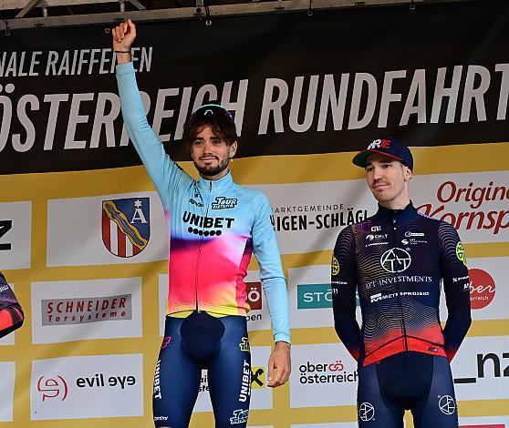 Adrien Maire (FRA, TDT - Unibet Cycling Team) Etappen und  Gesamtsieger der 14. Oberösterreich Rundfahrt, Marton Dina (HUN, ATT Investments)  St. Florian - Höss, Hinterstoder , 14. Int. Raiffeisen OÖ-Radrundfahrt UCI Kat. 2.2