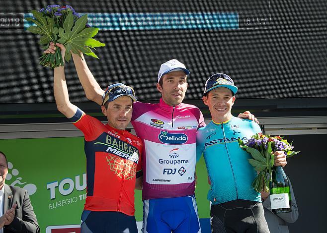 v.l. Domenico Pozzovivo (ITA, Bahrain Merida Pro Cycling Team), Thibaut Pinot (FRA, Groupama - FDJ), Moreno Miguel Angel Lopez (COL, Astana Pro Team) Rattenberg - Innsbruck 134km