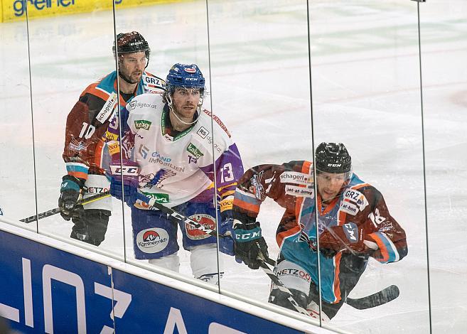 Marc-Andre Dorion (Black Wings 1992), Chris Collins (EC GRAND Immo VSV), Valentin Leiler (Black Wings 1992) Black Wings Linz vs EC VSV, Eishockey, Bet at Home ICE Hockey League