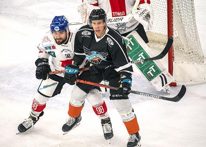 Jan Lattner (HC TWK Innsbruck  Die Haie), Juha-Pekka Hytönen (Black Wings 1992) Black Wings Linz vs HC Innsbruck „die Haie“,  Eishockey, Testspiel