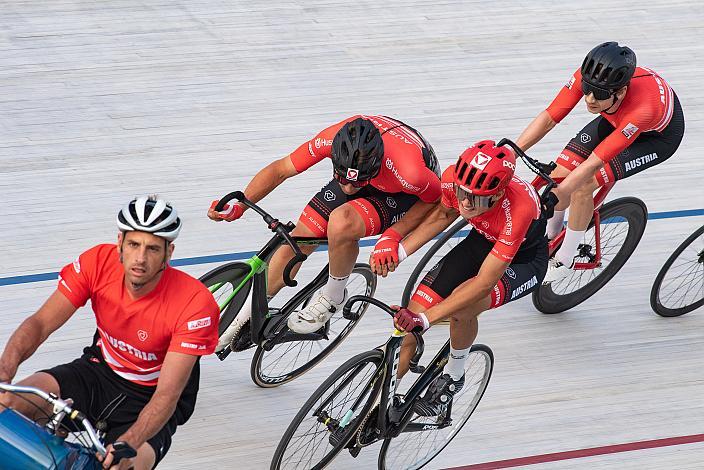 Tim Wafler (AUT, Tirol Cycling Team), Maximilian Schmidbauer (AUT, WSA KTM Graz), Madison, Radtraining ÖRV Bahnkader, Radbahn Hello Yellow by Schachermayer 