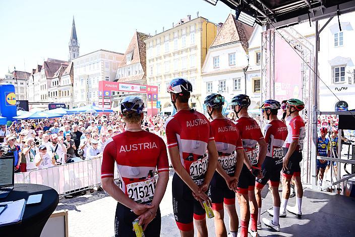  Das Team Österreich mit Gregor Mühlberger (AUT, Austria), 4. Etappe von Steyr nach Steyr, 170,5km, Tour of Austria
